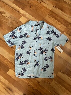 Tropical Bluey Ice Blue Graphic Shirt - Men’s S (28/30)